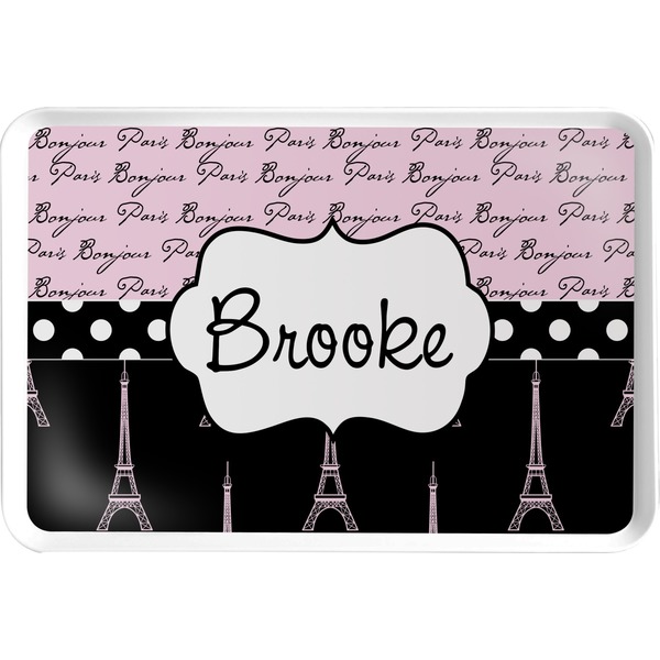 Custom Paris Bonjour and Eiffel Tower Serving Tray (Personalized)
