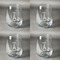 Paris Bonjour and Eiffel Tower Set of Four Personalized Stemless Wineglasses (Approval)
