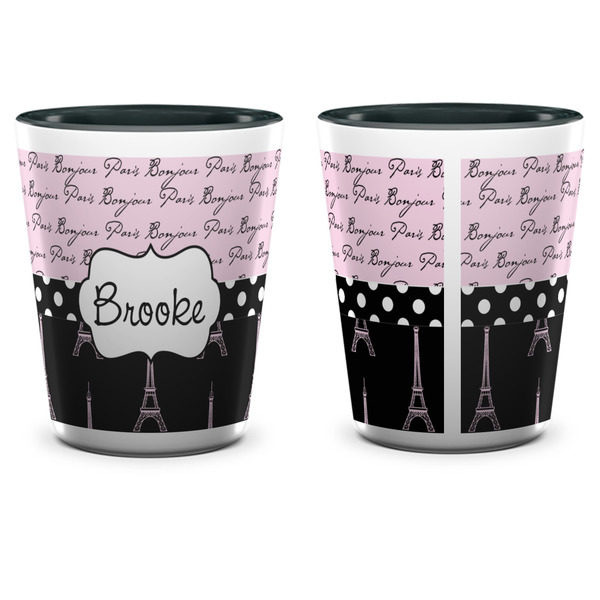Paris Bonjour and Eiffel Tower Shot Glass - Two Tone - APPROVAL