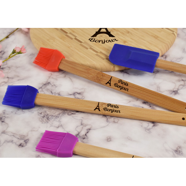 Paris Bonjour and Eiffel Tower Silicone Brush - Blue - Lifestyle