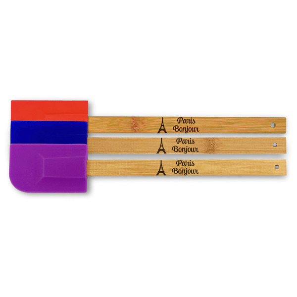 Custom Paris Bonjour and Eiffel Tower Silicone Spatula (Personalized)