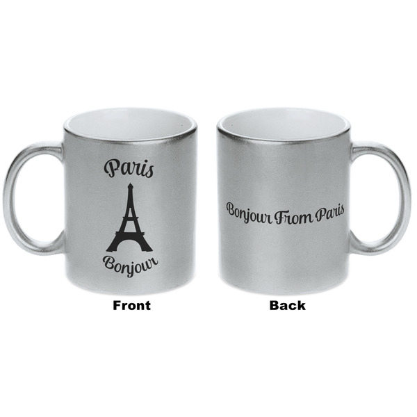 Paris Bonjour and Eiffel Tower Silver Mug - Approval