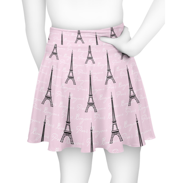 Paris Bonjour and Eiffel Tower Skater Skirt - Back