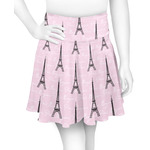 Paris Bonjour and Eiffel Tower Skater Skirt - Medium