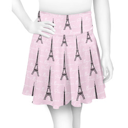 Paris Bonjour and Eiffel Tower Skater Skirt - X Large