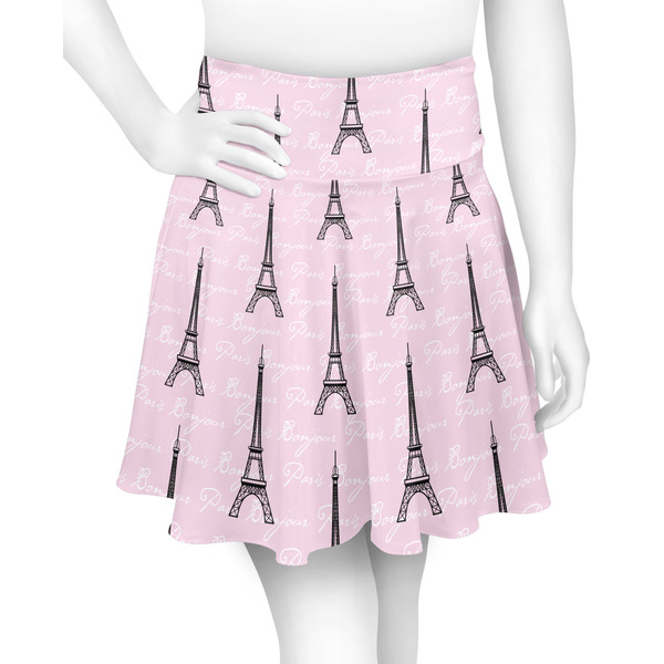 Custom Paris Bonjour and Eiffel Tower Skater Skirt - 2X Large