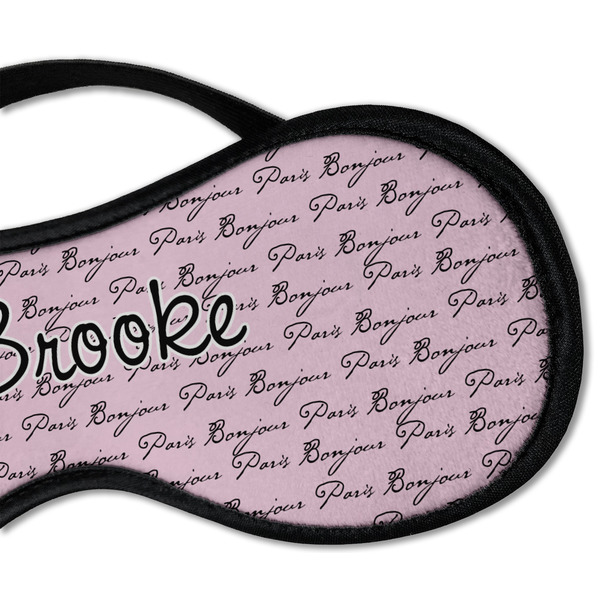 Paris Bonjour and Eiffel Tower Sleeping Eye Mask - DETAIL Large