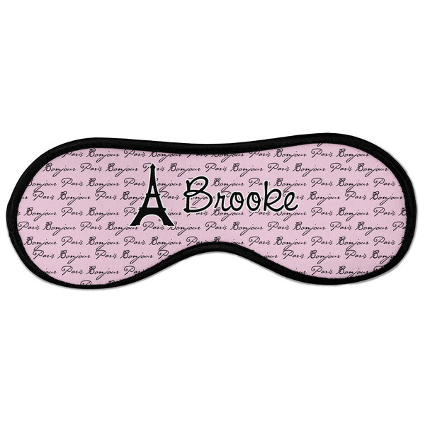 Custom Paris Bonjour and Eiffel Tower Sleeping Eye Masks - Large (Personalized)