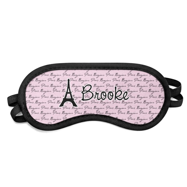 Custom Paris Bonjour and Eiffel Tower Sleeping Eye Mask - Small (Personalized)
