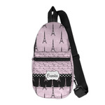 Paris Bonjour and Eiffel Tower Sling Bag (Personalized)