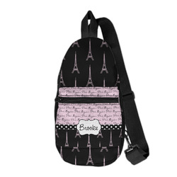 Paris Bonjour and Eiffel Tower Sling Bag (Personalized)