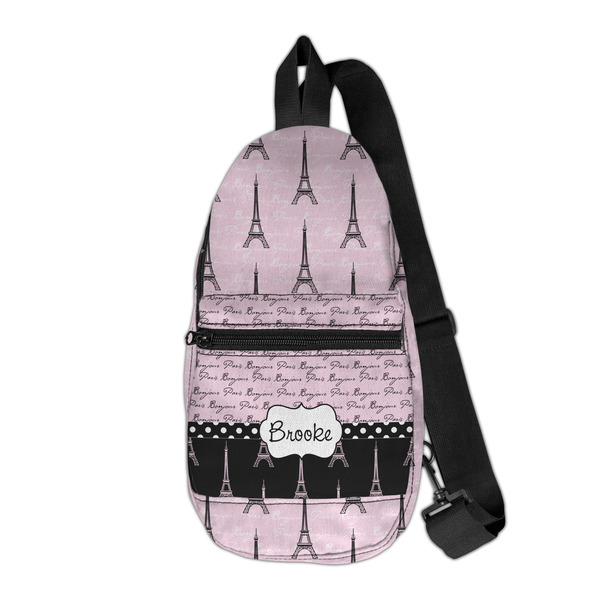 Custom Paris Bonjour and Eiffel Tower Sling Bag (Personalized)