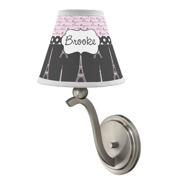 Paris Bonjour and Eiffel Tower Small Chandelier Lamp - LIFESTYLE (on wall lamp)