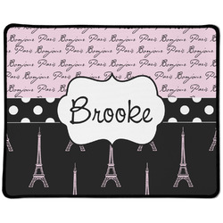 Paris Bonjour and Eiffel Tower Large Gaming Mouse Pad - 12.5" x 10" (Personalized)