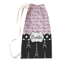 Paris Bonjour and Eiffel Tower Laundry Bags - Small (Personalized)