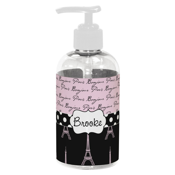 Paris Bonjour and Eiffel Tower Small Liquid Dispenser (8 oz) - White