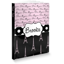 Paris Bonjour and Eiffel Tower Softbound Notebook - 5.75" x 8" (Personalized)