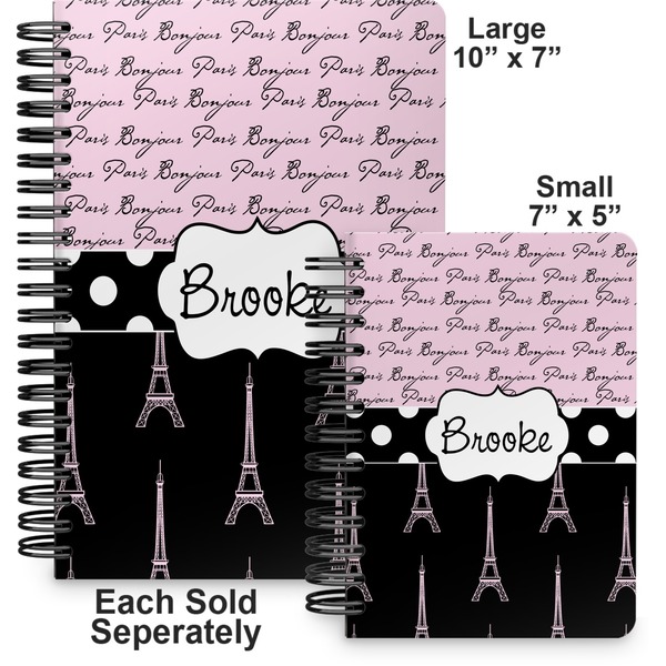 Paris Bonjour and Eiffel Tower Spiral Journal - Comparison