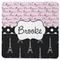Paris Bonjour and Eiffel Tower Square Rubber Backed Coaster (Personalized)