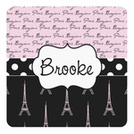 Paris Bonjour and Eiffel Tower Square Decal - XLarge (Personalized)