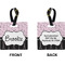 Paris Bonjour and Eiffel Tower Square Luggage Tag (Front + Back)