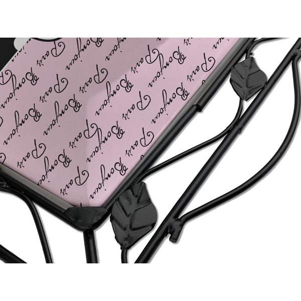 Paris Bonjour and Eiffel Tower Square Trivet - Detail