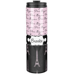 Paris Bonjour and Eiffel Tower Stainless Steel Skinny Tumbler - 20 oz (Personalized)
