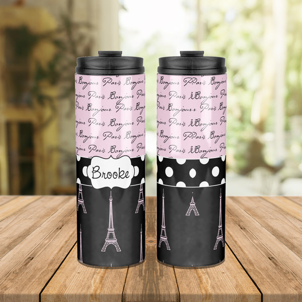 Paris Bonjour and Eiffel Tower Stainless Steel Tumbler - Lifestyle