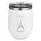 Paris Bonjour and Eiffel Tower Stainless Wine Tumblers - White - Single Sided - Front