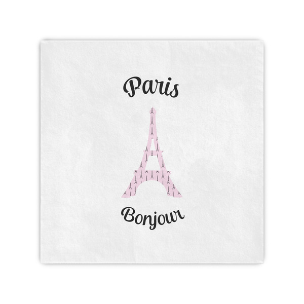 Custom Paris Bonjour and Eiffel Tower Cocktail Napkins (Personalized)