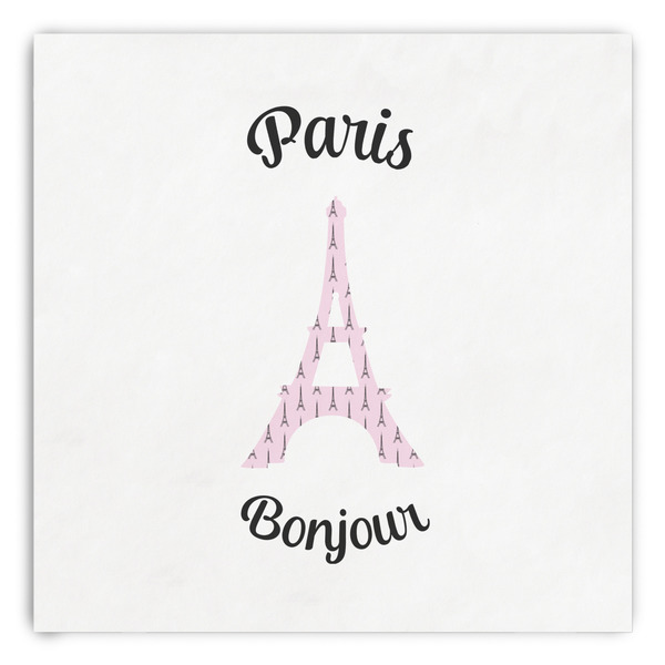Custom Paris Bonjour and Eiffel Tower Paper Dinner Napkins (Personalized)