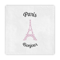 Paris Bonjour and Eiffel Tower Standard Decorative Napkins (Personalized)