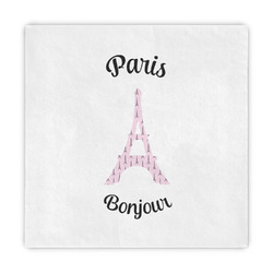 Paris Bonjour and Eiffel Tower Decorative Paper Napkins (Personalized)