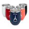 Paris Bonjour and Eiffel Tower Steel Wine Tumblers Multiple Colors