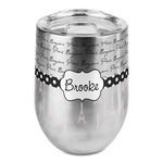 Paris Bonjour and Eiffel Tower Stemless Wine Tumbler - Full Print (Personalized)