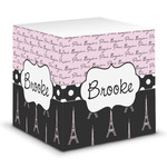 Paris Bonjour and Eiffel Tower Sticky Note Cube (Personalized)