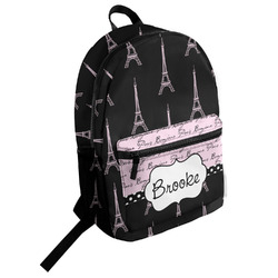 Paris Bonjour and Eiffel Tower Student Backpack (Personalized)