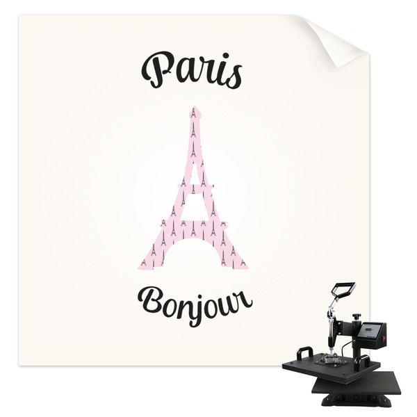 Custom Paris Bonjour and Eiffel Tower Sublimation Transfer - Shirt Back / Men (Personalized)