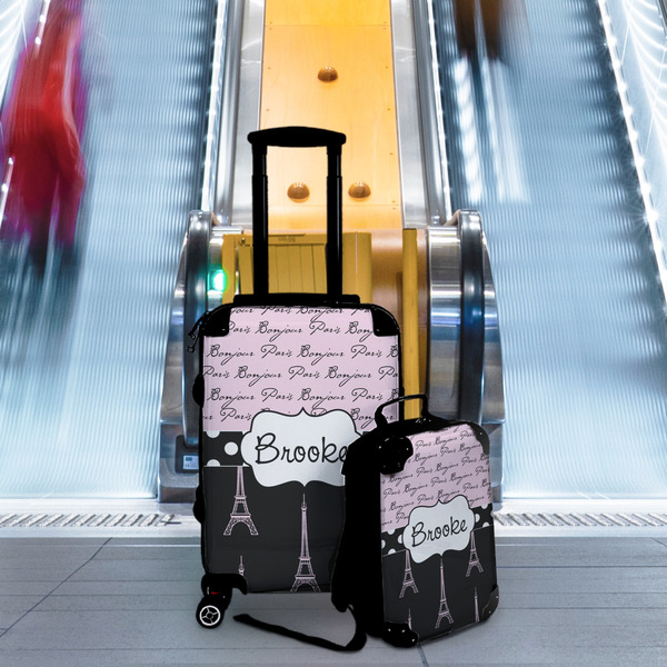 Paris Bonjour and Eiffel Tower Suitcase Set 4 - IN CONTEXT