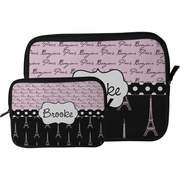 Paris Bonjour and Eiffel Tower Tablet Sleeve (Size Comparison)