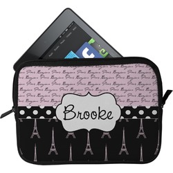 Paris Bonjour and Eiffel Tower Tablet Case / Sleeve (Personalized)