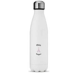 Paris Bonjour and Eiffel Tower Water Bottle - 17 oz. - Stainless Steel - Full Color Printing (Personalized)
