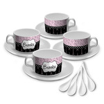 Paris Bonjour and Eiffel Tower Tea Cup - Set of 4 (Personalized)