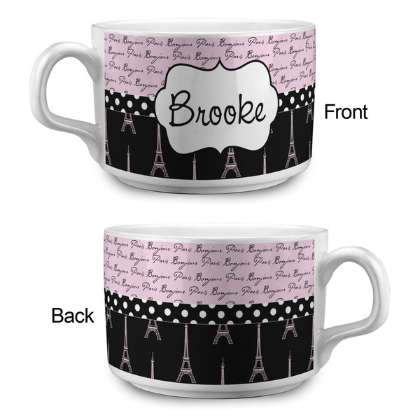 Paris Bonjour and Eiffel Tower Tea Cup - Single Apvl