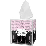 Paris Bonjour and Eiffel Tower Tissue Box Cover (Personalized)