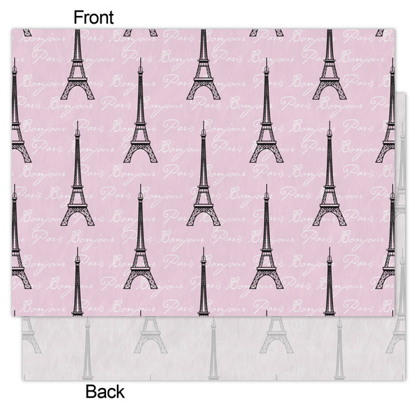 Paris Bonjour and Eiffel Tower Tissue Paper - Heavyweight - Medium - Front & Back