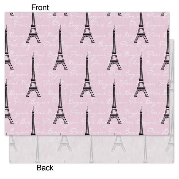 Paris Bonjour and Eiffel Tower Tissue Paper - Lightweight - Medium - Front & Back