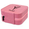 Paris Bonjour and Eiffel Tower Travel Jewelry Boxes - Leather - Pink - View from Rear