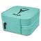 Paris Bonjour and Eiffel Tower Travel Jewelry Boxes - Leather - Teal - View from Rear