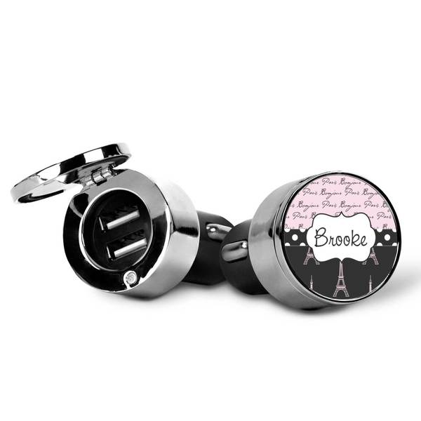 Paris Bonjour and Eiffel Tower USB Car Charger